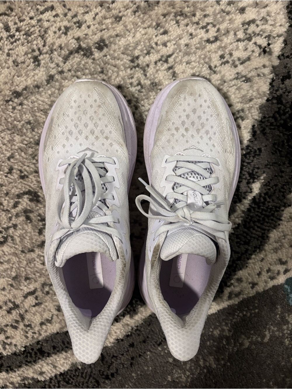 Hoka Women's White Sneakers with Light Purple Accents